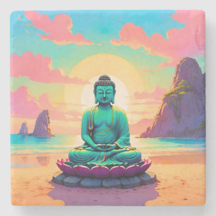 Buddhas Sonnenuntergangsreflexion Steinuntersetzer