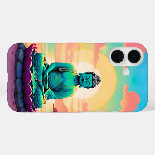 Buddhas Sunset Reflektion Case-Mate iPhone Hülle (Rückseite (Horizontal))