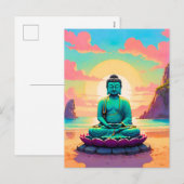 Buddhas Sunset Reflektion Feiertagspostkarte (Vorne/Hinten)