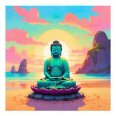 Buddhas Sunset Reflektion Fotodruck (Vorne)