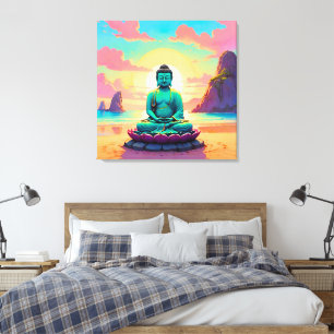 Buddhas Sunset Reflektion Leinwanddruck