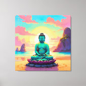 Buddhas Sunset Reflektion Leinwanddruck (Vorderseite)