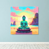 Buddhas Sunset Reflektion Leinwanddruck (Insitu (Holzboden))