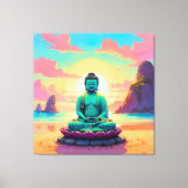 Buddhas Sunset Reflektion Leinwanddruck (Vorderseite)