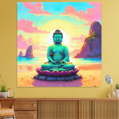Buddhas Sunset Reflektion Leinwanddruck (Insitu (Wohnzimmer))