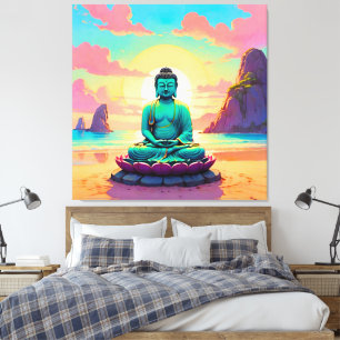Buddhas Sunset Reflektion Leinwanddruck