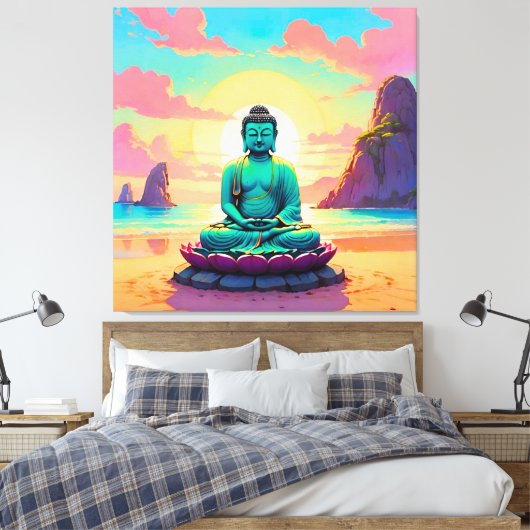 Buddhas Sunset Reflektion Leinwanddruck (Insitu (Schlafzimmer))