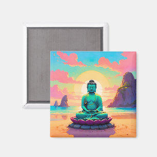 Buddhas Sunset Reflektion Magnet