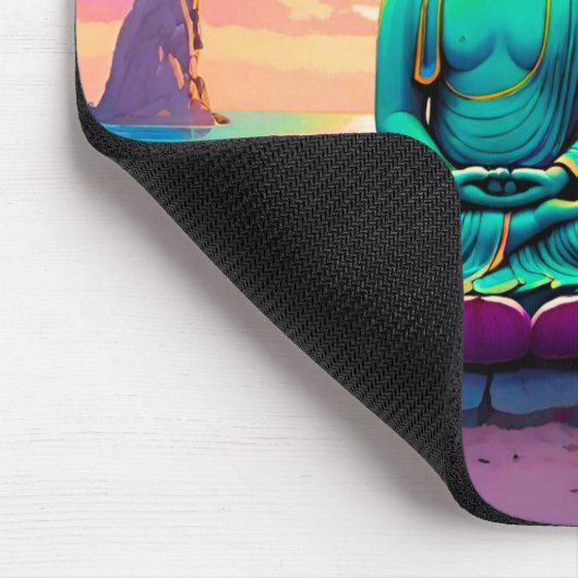 Buddhas Sunset Reflektion Mousepad (Ecke)