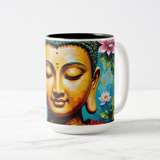 Buddhas Weg-Tasse Zweifarbige Tasse (VorderseiteRechts)