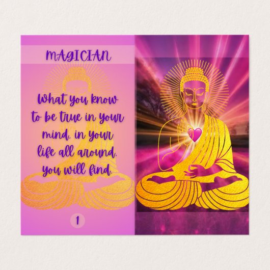 BuddhaTodayV4 - #1 Buddha "Message Book"-Karten Visitenkarten (Außenseite Aufgefaltet)