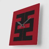 Buddhism: Double Ax Quadratische Wanduhr (Winkel)