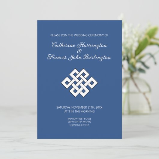 Buddhism Endless Knot Buddhist Wedding Ceremony  Einladung (Stehend Vorderseite)