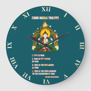 Buddhism Four Noble Truths Buddha Teachings Große Wanduhr