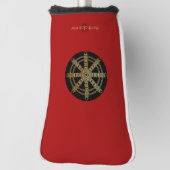 Buddhism Golden Dharma Wheel Personalized Golf Headcover (Rotieren 90)