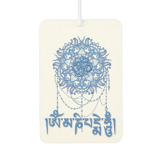Buddhism Mani Mantra In Blue With Mandala Autolufterfrischer (Vorderseite)