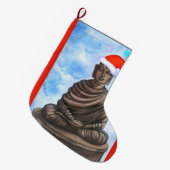 Buddhismus - Buddha - frohe Weihnachten Großer Weihnachtsstrumpf (Vorderansicht (hängend))