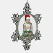 Buddhismus - Buddha - frohe Weihnachten Schneeflocken Zinn-Ornament (Links)
