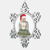 Buddhismus - Buddha - frohe Weihnachten Schneeflocken Zinn-Ornament (Rechts)
