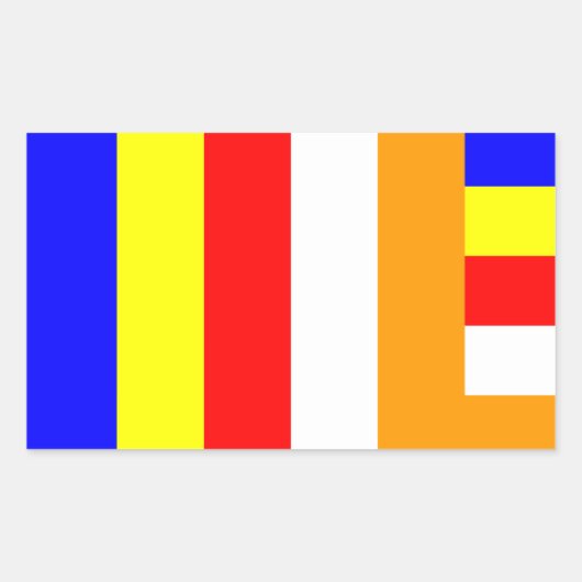 Buddhismus - Buddhistische Flagge Rechteckiger Aufkleber (Vorderseite)