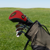Buddhismus Goldenes Dharma-Rad Monogramm Golf Headcover (In SItu)