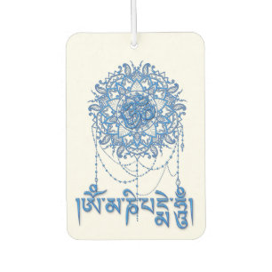 Buddhismus Mani Mantra in Blau mit Mandala Autolufterfrischer