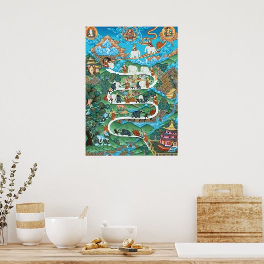 Buddhismus Print - Die neun geistigen Abidings Sam Poster (Küche)