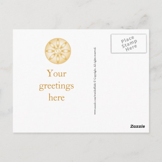 Buddhismus-Symbol Postkarte (Rückseite)