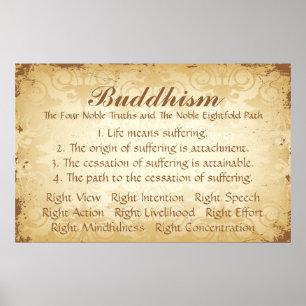 Buddhismus Vier und Acht Poster