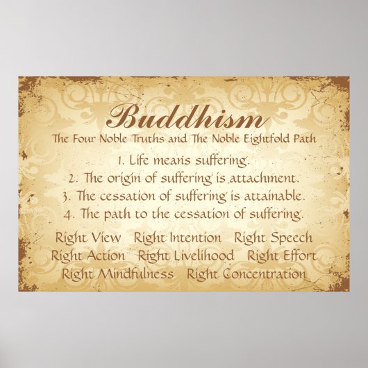 Buddhismus Vier und Acht Poster (Vorne)