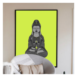 Buddhist Avalokiteshvara Kuan Yin Drawing Leinwanddruck