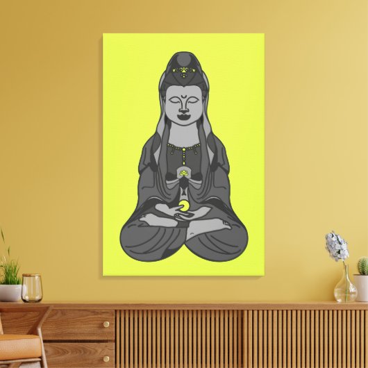 Buddhist Avalokiteshvara Kuan Yin Drawing Leinwanddruck (Insitu (Wohnzimmer))