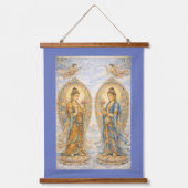 Buddhist Bodhisattvas Tang Dynasty Silk Road Era Wandteppich Mit Holzrahmen (Vorderseite)