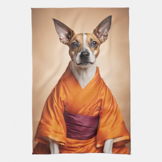 Buddhist Brazilian Terrier Geschirrtuch (Vertikal)