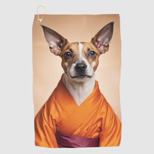Buddhist Brazilian Terrier Golfhandtuch (Vorderseite)