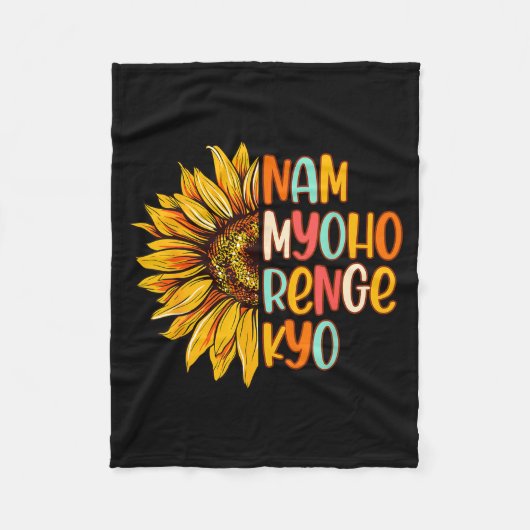 Buddhist Buddhism Sunflower Nam A Myoho Renge Kyo Fleecedecke (Vorderseite)