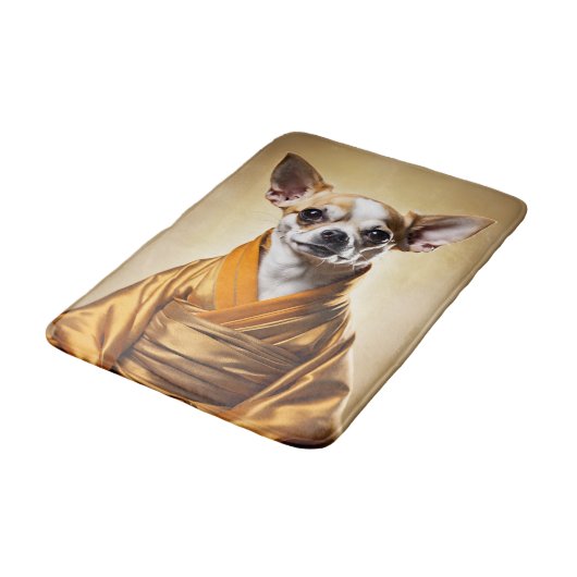 Buddhist Chihuahua Badematte (Schrägansicht)