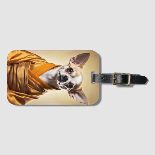 Buddhist Chihuahua Gepäckanhänger (Vorderseite (Horizontal))