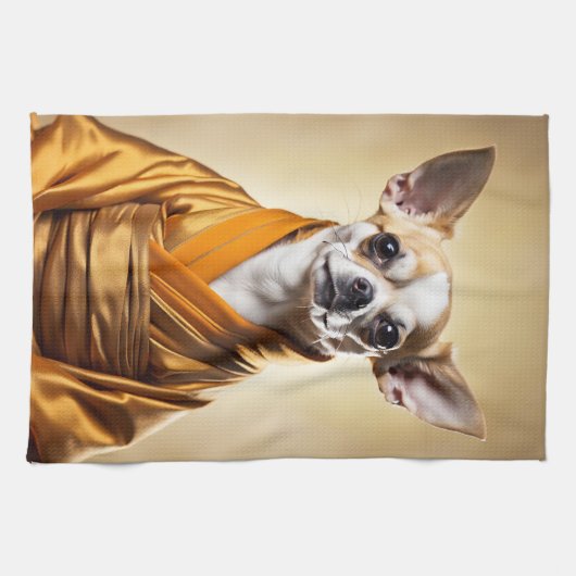 Buddhist Chihuahua Geschirrtuch (Horizontal)