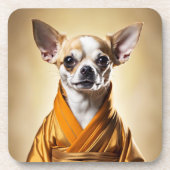 Buddhist Chihuahua Getränkeuntersetzer (Vorderseite)