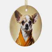 Buddhist Chihuahua Keramik Ornament (Rechts)