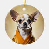 Buddhist Chihuahua Keramik Ornament (Vorne)