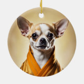 Buddhist Chihuahua Keramik Ornament (Hinten)