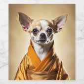 Buddhist Chihuahua Weinetikett (Einzelnes Label)