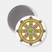 Buddhist Dharma Chakra Magnet (Vorderseite/Rückseite)