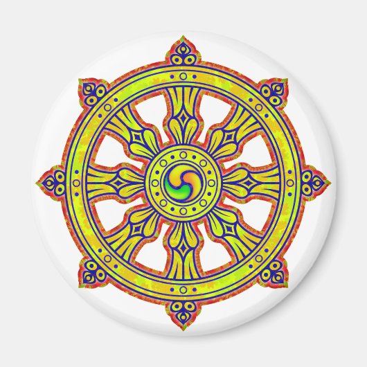 Buddhist Dharma Chakra Magnet (Vorne)