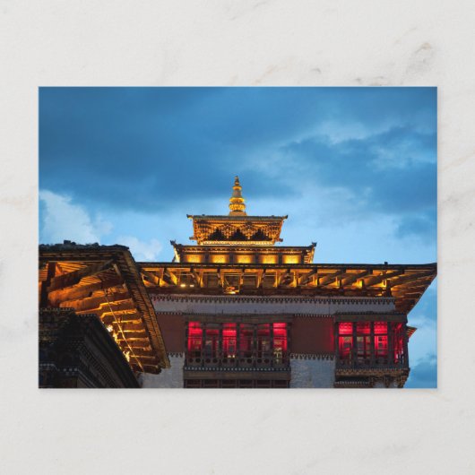 Buddhist Dzong Roof Postkarte (Vorderseite)