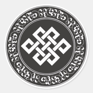 Buddhist Endless Knot Runder Aufkleber