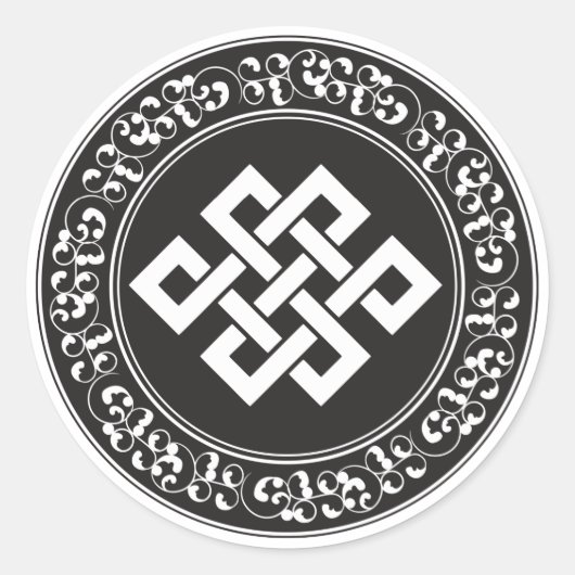 Buddhist Endless Knot Runder Aufkleber (Vorderseite)