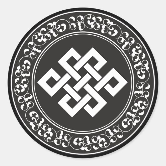 Buddhist Endless Knot Runder Aufkleber (Vorderseite)